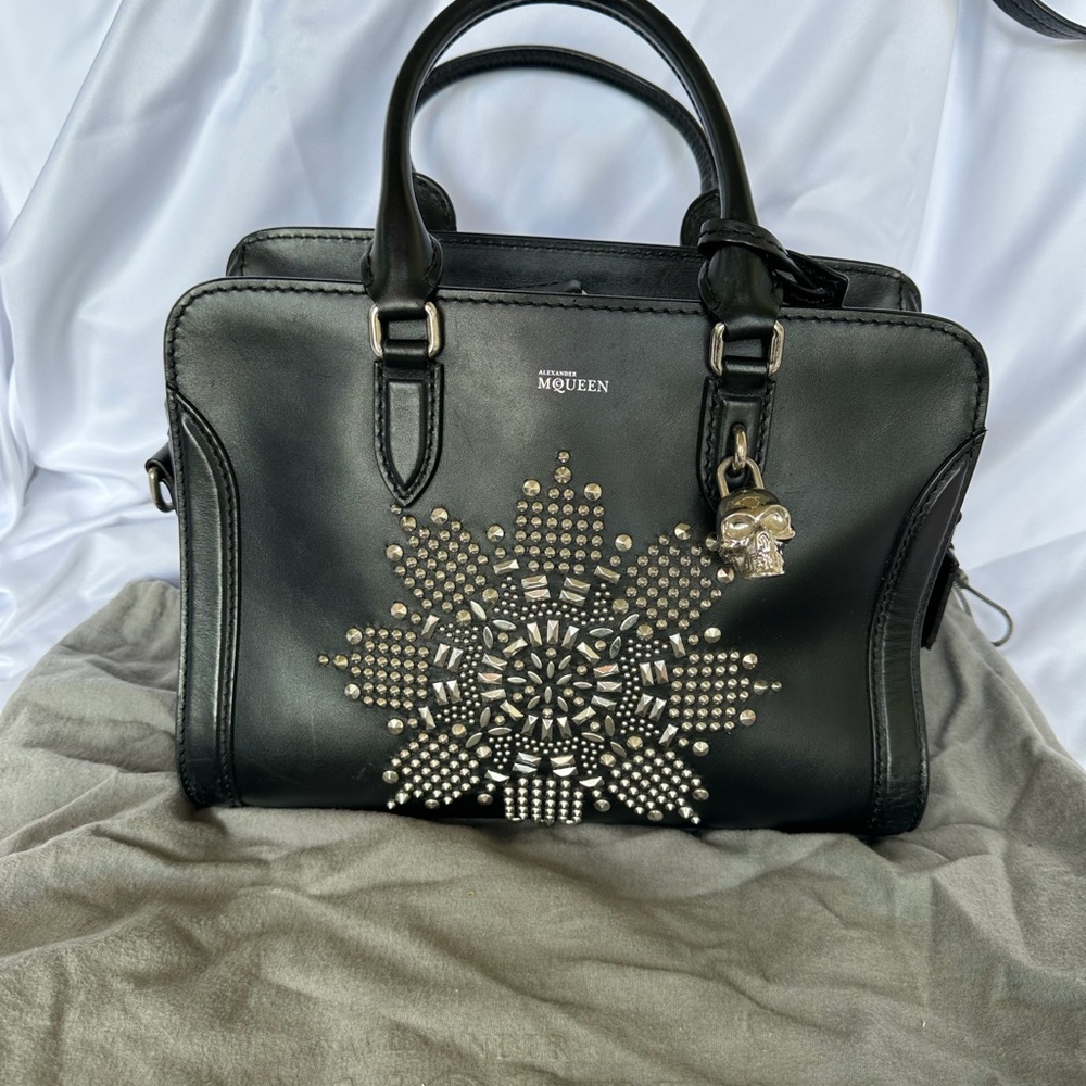 Alexander McQueen Black Tote with Gold Studs